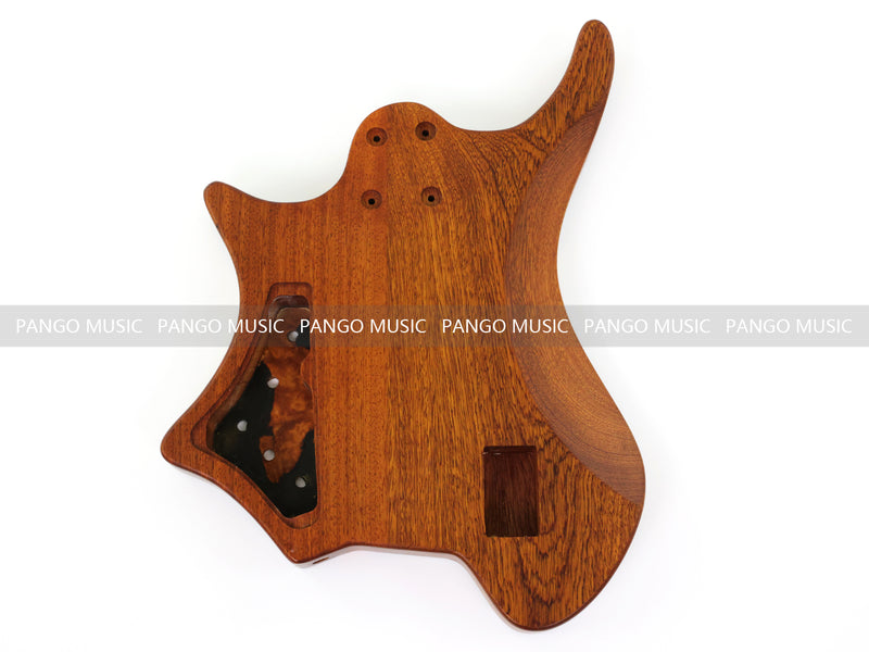 One-of-a-Kind Burl Wood Veneer Epoxy Resin 5 String Headless Electric Bass Guitar Body (H5B-002)