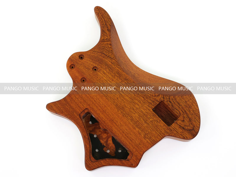 One-of-a-Kind Burl Wood Veneer Epoxy Resin 5 String Headless Electric Bass Guitar Body (H5B-002)