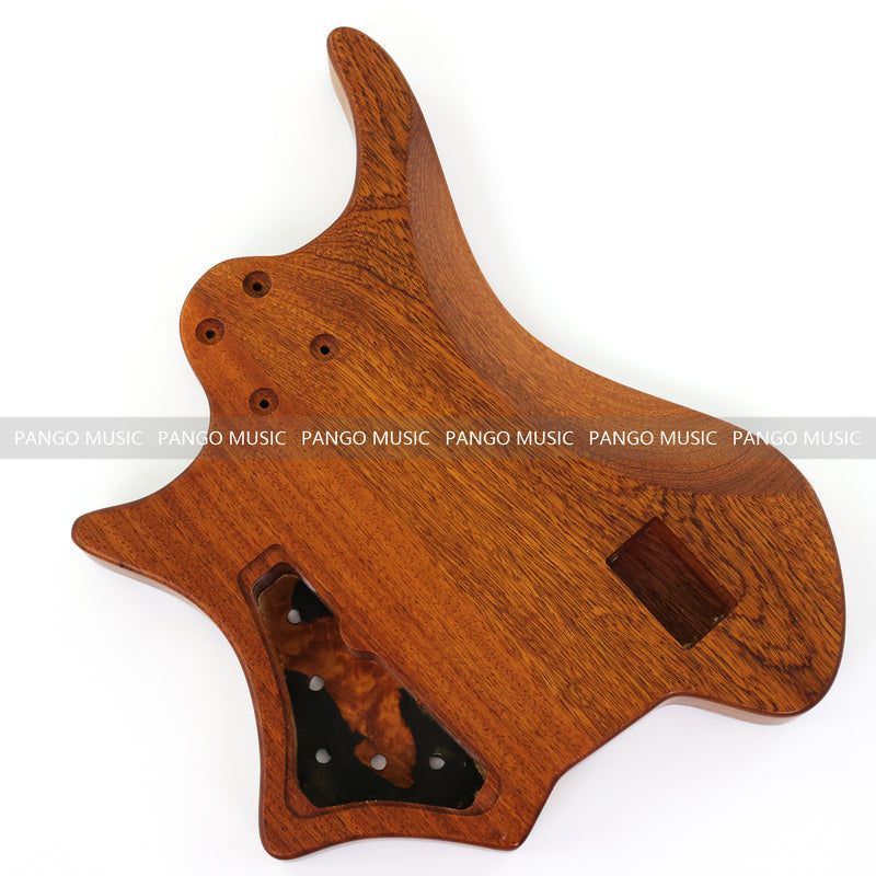 One-of-a-Kind Burl Wood Veneer Epoxy Resin 5 String Headless Electric Bass Guitar Body (H5B-002)