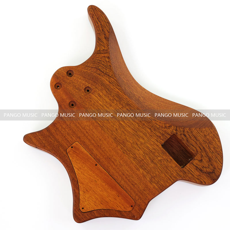 One-of-a-Kind Burl Wood Veneer Epoxy Resin 5 String Headless Electric Bass Guitar Body (H5B-002)