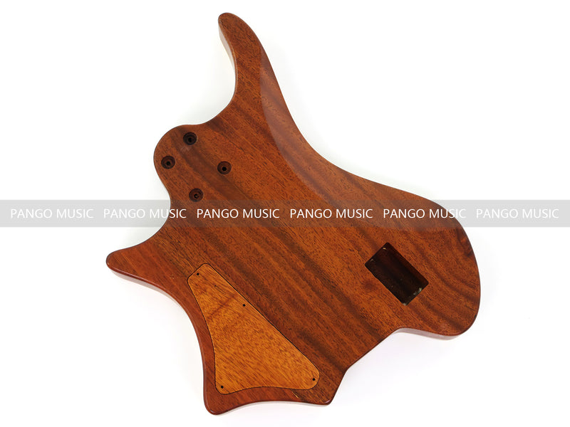 One-of-a-Kind Burl Wood Veneer Epoxy Resin 5 String Headless Electric Bass Guitar Body (H5B-003)