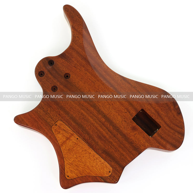 One-of-a-Kind Burl Wood Veneer Epoxy Resin 5 String Headless Electric Bass Guitar Body (H5B-003)