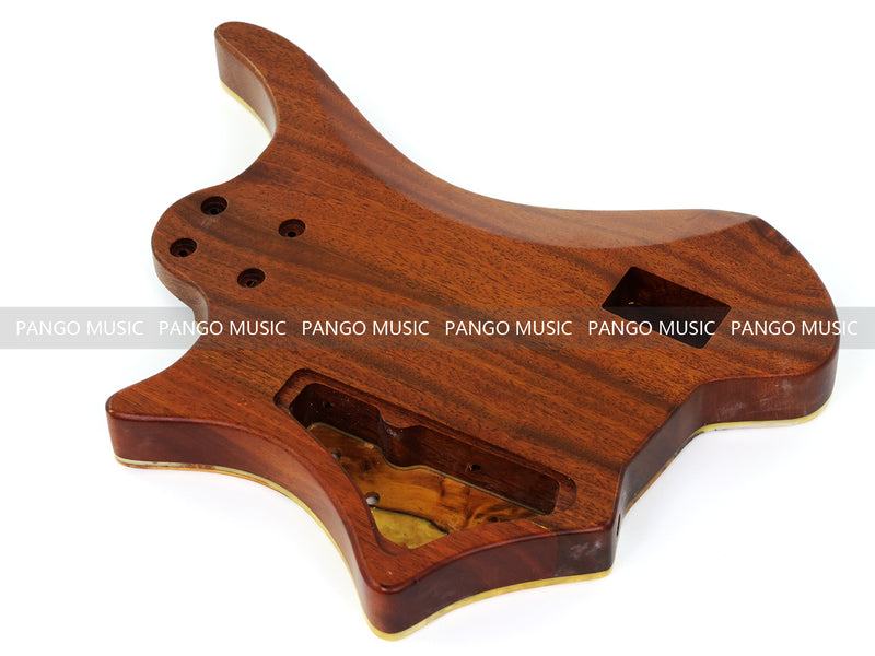 One-of-a-Kind Burl Wood Veneer Epoxy Resin 5 String Headless Electric Bass Guitar Body (H5B-003)