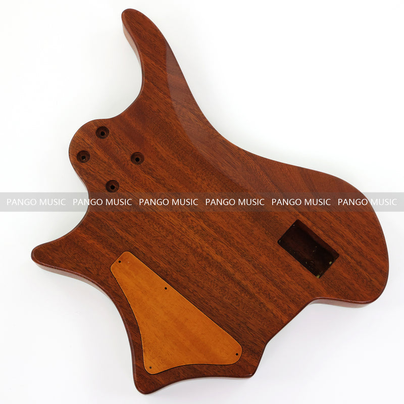 One-of-a-Kind Burl Wood Veneer Epoxy Resin 5 String Headless Electric Bass Guitar Body (H5B-004)