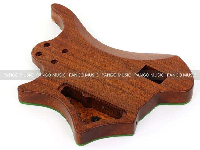 One-of-a-Kind Burl Wood Veneer Epoxy Resin 5 String Headless Electric Bass Guitar Body (H5B-004)