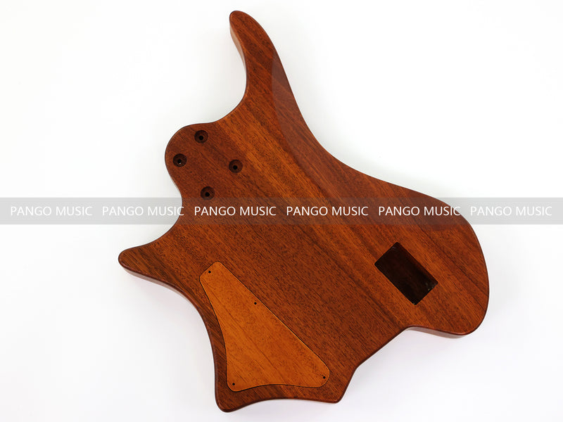 One-of-a-Kind Burl Wood Veneer Epoxy Resin 5 String Headless Electric Bass Guitar Body (H5B-005)