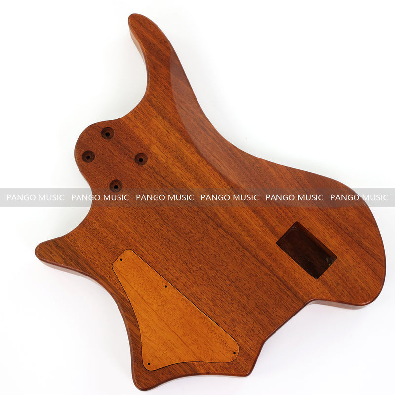 One-of-a-Kind Burl Wood Veneer Epoxy Resin 5 String Headless Electric Bass Guitar Body (H5B-005)