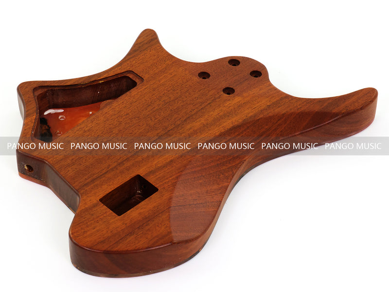 One-of-a-Kind Burl Wood Veneer Epoxy Resin 5 String Headless Electric Bass Guitar Body (H5B-005)