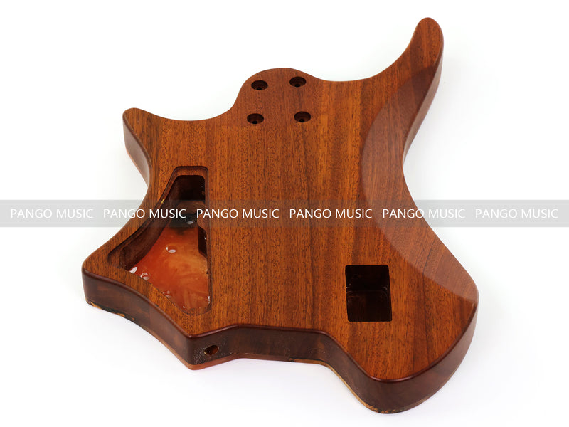One-of-a-Kind Burl Wood Veneer Epoxy Resin 5 String Headless Electric Bass Guitar Body (H5B-005)