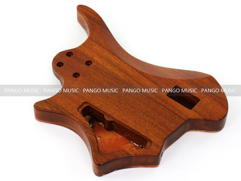 One-of-a-Kind Burl Wood Veneer Epoxy Resin 5 String Headless Electric Bass Guitar Body (H5B-005)