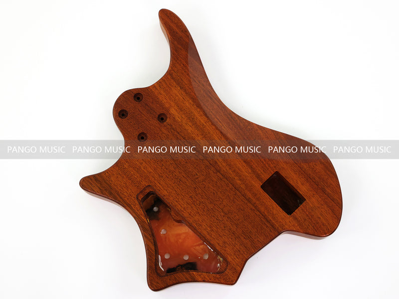 One-of-a-Kind Burl Wood Veneer Epoxy Resin 5 String Headless Electric Bass Guitar Body (H5B-005)