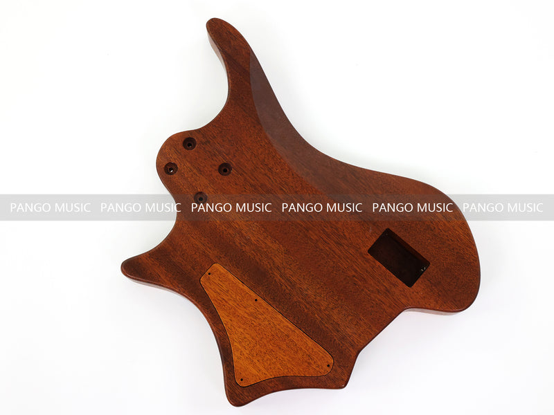 One-of-a-Kind Burl Wood Veneer Epoxy Resin 5 String Headless Electric Bass Guitar Body (H5B-006)