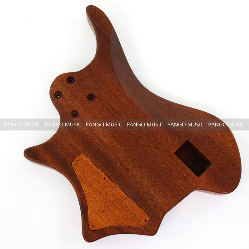 One-of-a-Kind Burl Wood Veneer Epoxy Resin 5 String Headless Electric Bass Guitar Body (H5B-006)
