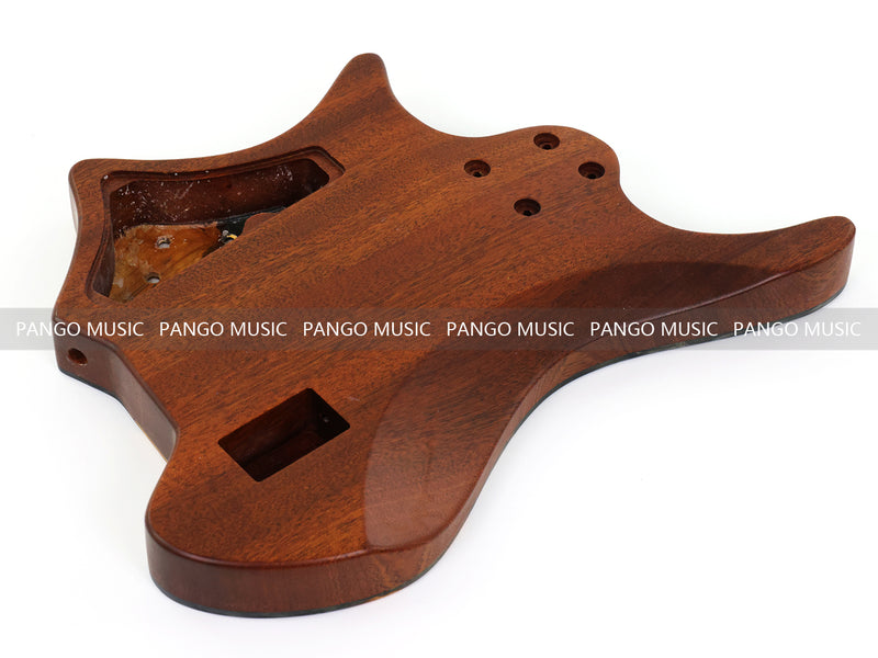 One-of-a-Kind Burl Wood Veneer Epoxy Resin 5 String Headless Electric Bass Guitar Body (H5B-006)