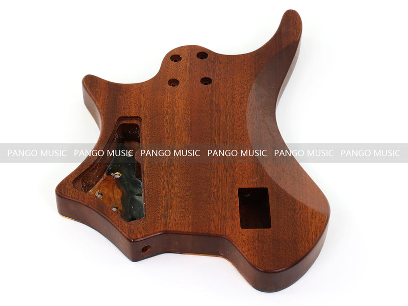One-of-a-Kind Burl Wood Veneer Epoxy Resin 5 String Headless Electric Bass Guitar Body (H5B-006)