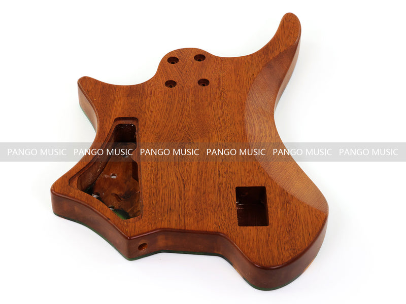 One-of-a-Kind Burl Wood Veneer Epoxy Resin 5 String Headless Electric Bass Guitar Body (H5B-008)