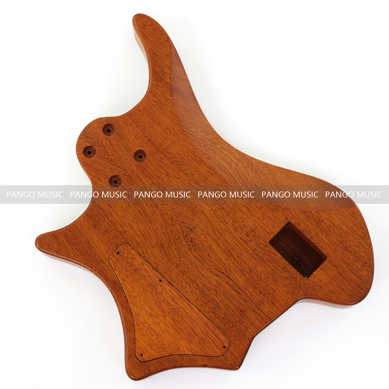 One-of-a-Kind Burl Wood Veneer Epoxy Resin 5 String Headless Electric Bass Guitar Body (H5B-008)
