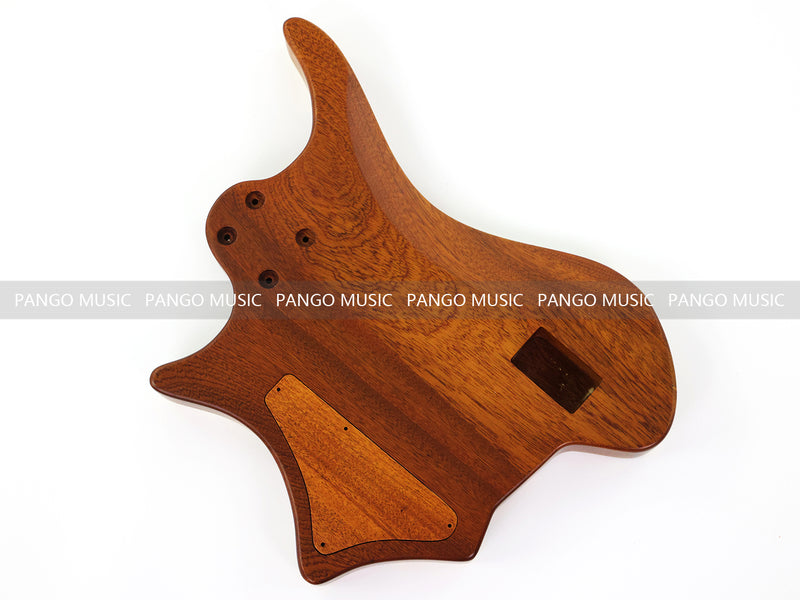 One-of-a-Kind Burl Wood Veneer Epoxy Resin 5 String Headless Electric Bass Guitar Body (H5B-009)