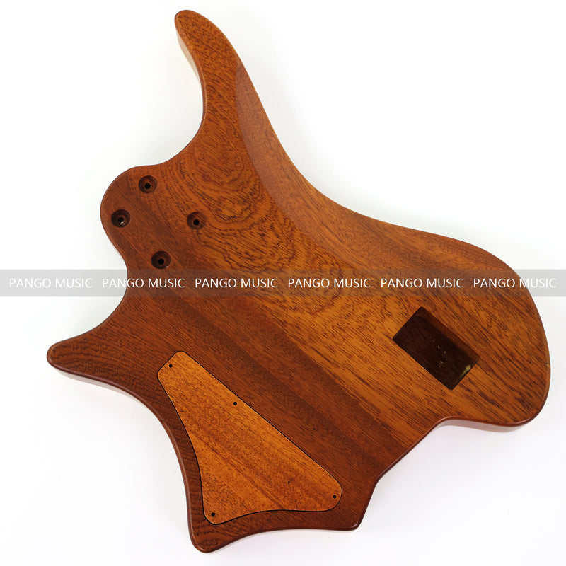 One-of-a-Kind Burl Wood Veneer Epoxy Resin 5 String Headless Electric Bass Guitar Body (H5B-009)