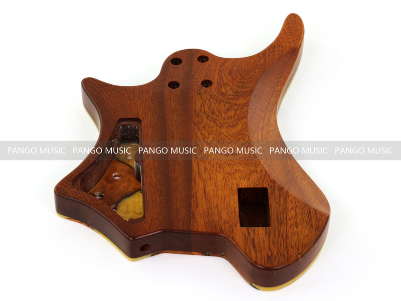 One-of-a-Kind Burl Wood Veneer Epoxy Resin 5 String Headless Electric Bass Guitar Body (H5B-009)