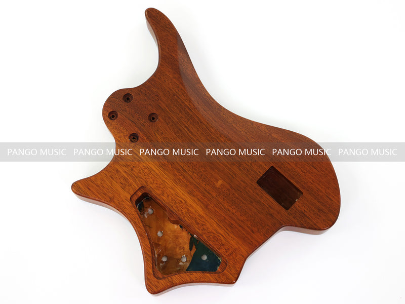 One-of-a-Kind Burl Wood Veneer Epoxy Resin 5 String Headless Electric Bass Guitar Body (H5B-010)
