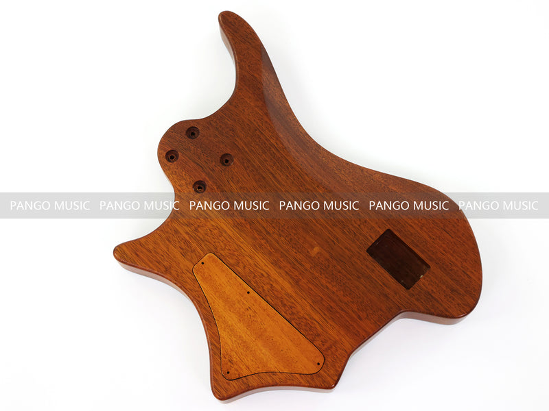 One-of-a-Kind Burl Wood Veneer Epoxy Resin 5 String Headless Electric Bass Guitar Body (H5B-010)