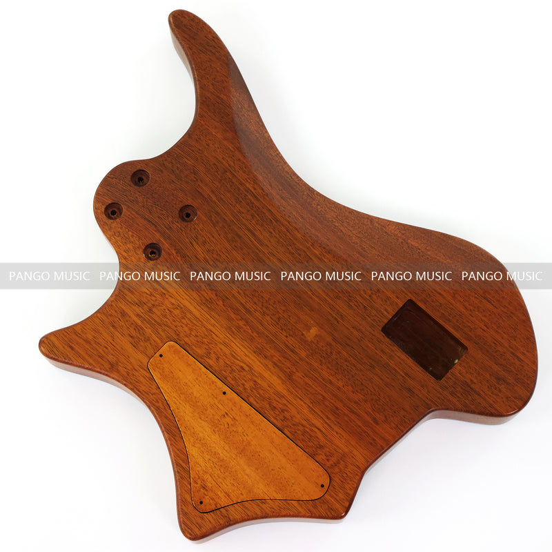 One-of-a-Kind Burl Wood Veneer Epoxy Resin 5 String Headless Electric Bass Guitar Body (H5B-010)