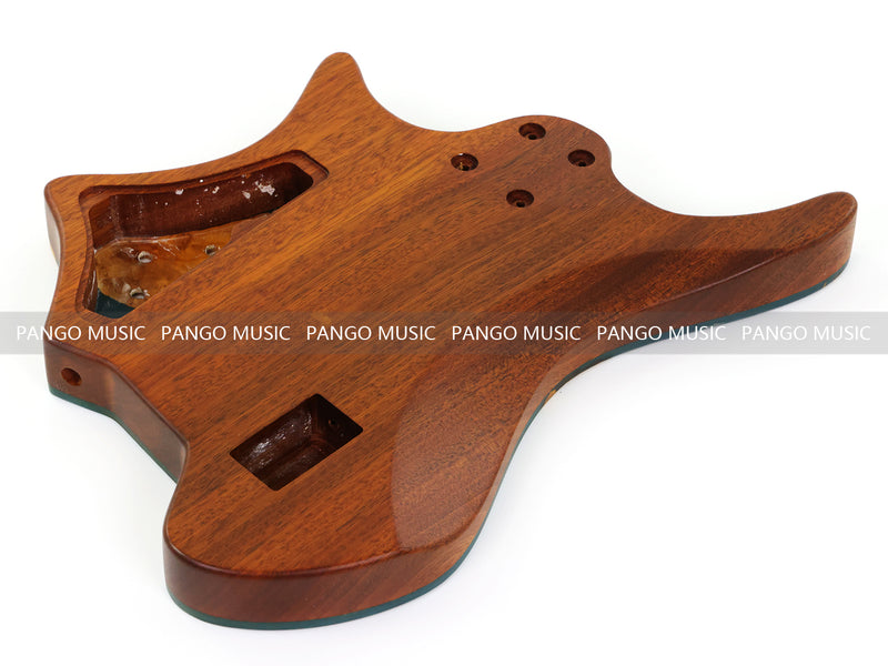 One-of-a-Kind Burl Wood Veneer Epoxy Resin 5 String Headless Electric Bass Guitar Body (H5B-010)
