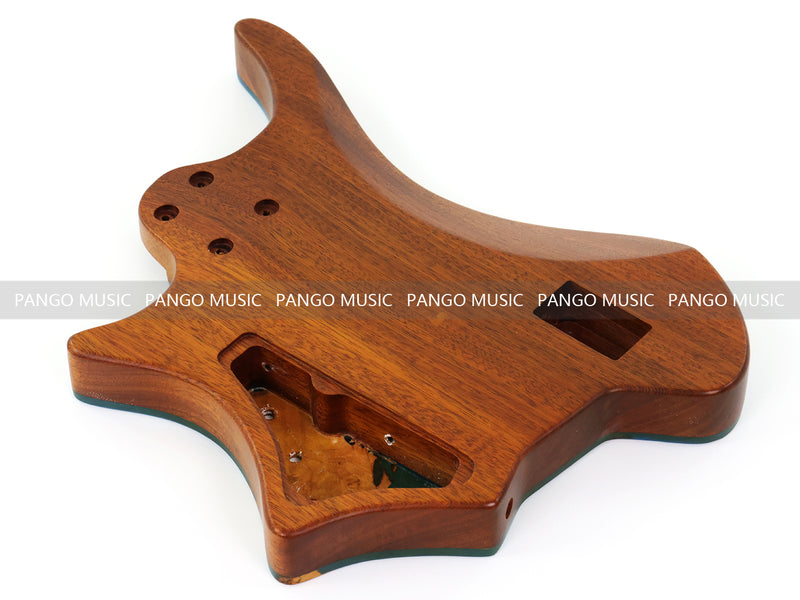 One-of-a-Kind Burl Wood Veneer Epoxy Resin 5 String Headless Electric Bass Guitar Body (H5B-010)