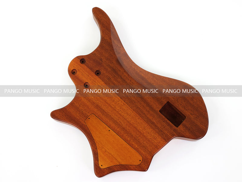 One-of-a-Kind Burl Wood Veneer Epoxy Resin 5 String Headless Electric Bass Guitar Body (H5B-011)