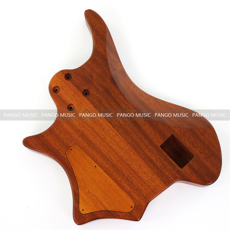 One-of-a-Kind Burl Wood Veneer Epoxy Resin 5 String Headless Electric Bass Guitar Body (H5B-011)