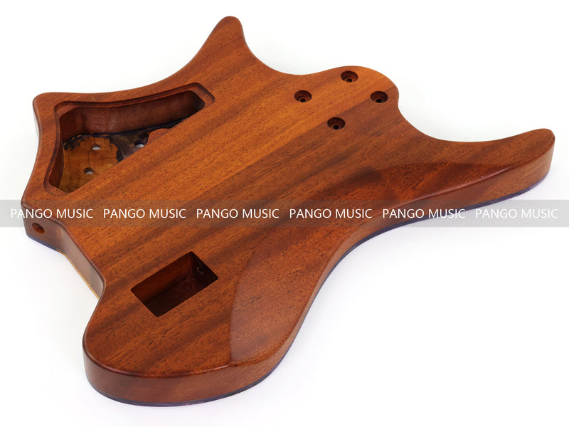 One-of-a-Kind Burl Wood Veneer Epoxy Resin 5 String Headless Electric Bass Guitar Body (H5B-011)