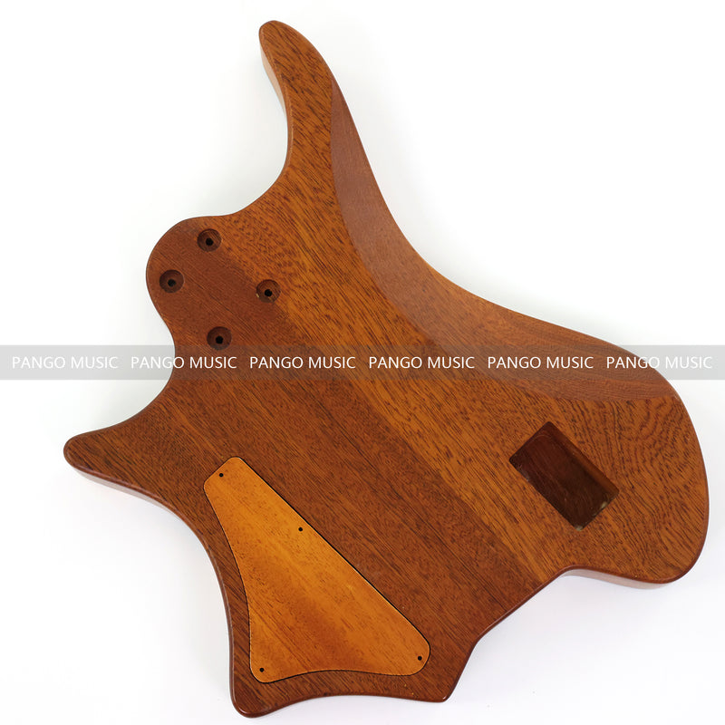 One-of-a-Kind Burl Wood Veneer Epoxy Resin 5 String Headless Electric Bass Guitar Body (H5B-012)
