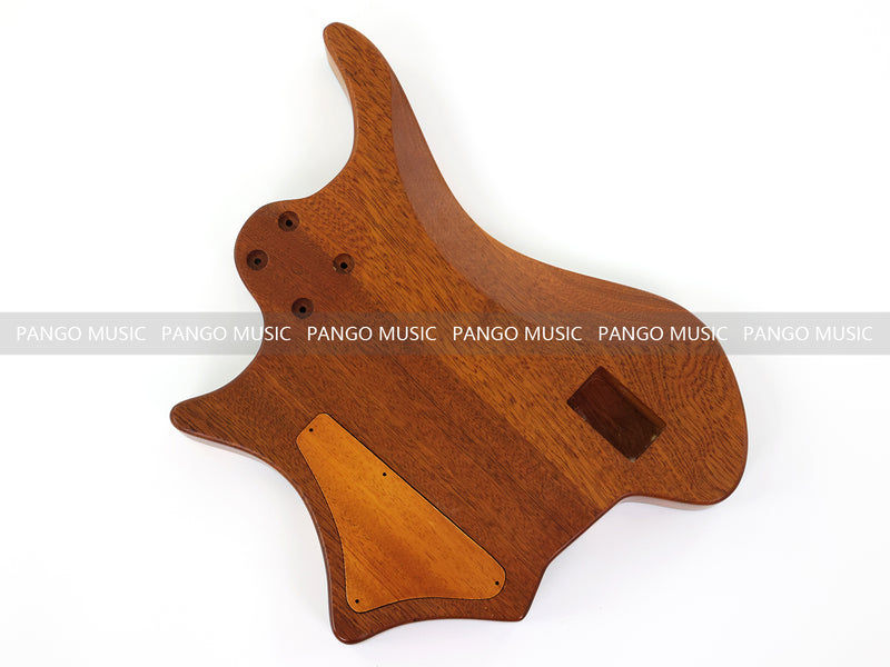 One-of-a-Kind Burl Wood Veneer Epoxy Resin 5 String Headless Electric Bass Guitar Body (H5B-012)