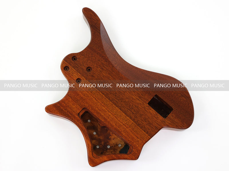 One-of-a-Kind Burl Wood Veneer Epoxy Resin 5 String Headless Electric Bass Guitar Body (H5B-013)