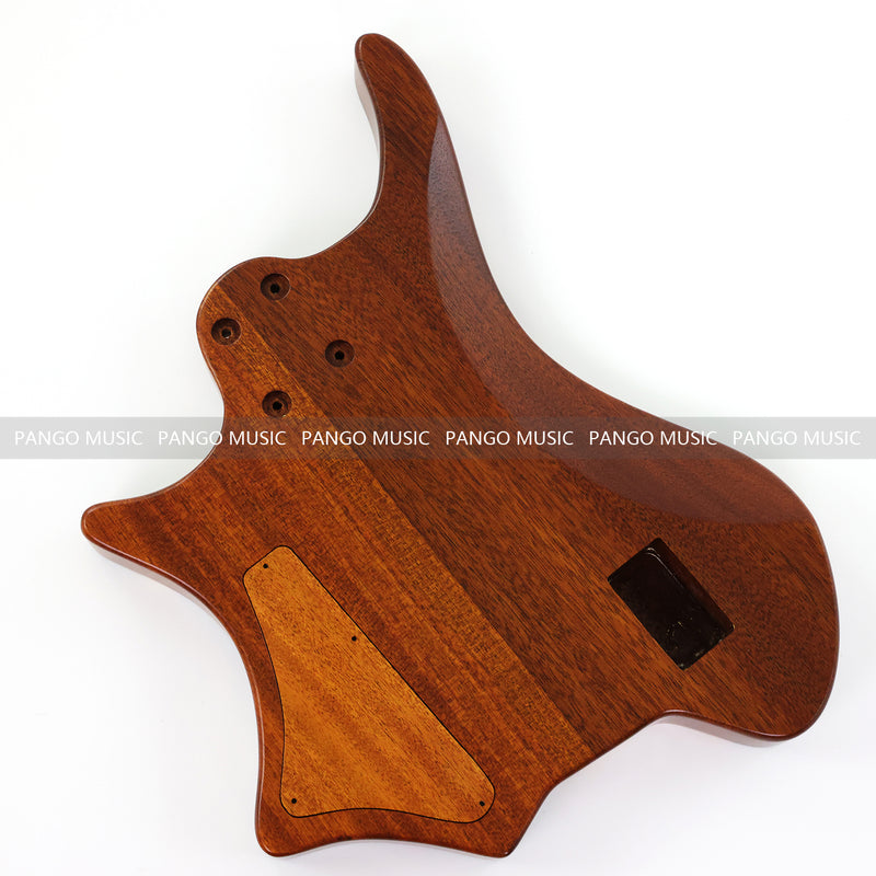 One-of-a-Kind Burl Wood Veneer Epoxy Resin 5 String Headless Electric Bass Guitar Body (H5B-013)