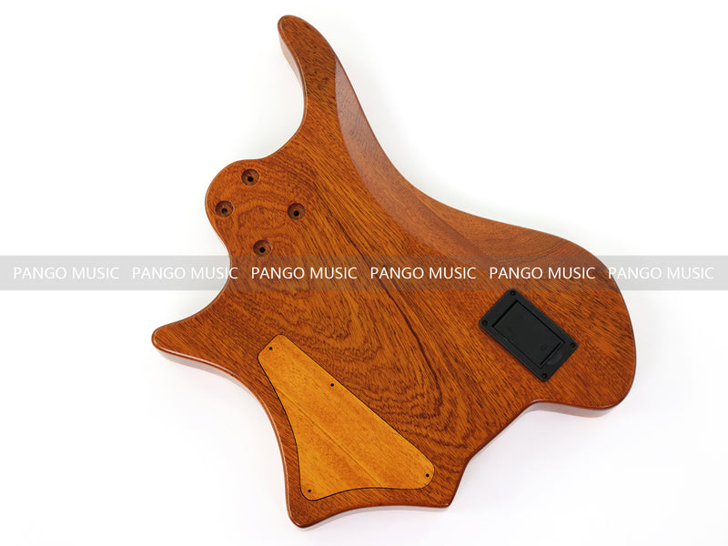 One-of-a-Kind Burl Wood Veneer Epoxy Resin 5 String Headless Electric Bass Guitar Body (H5B-014)