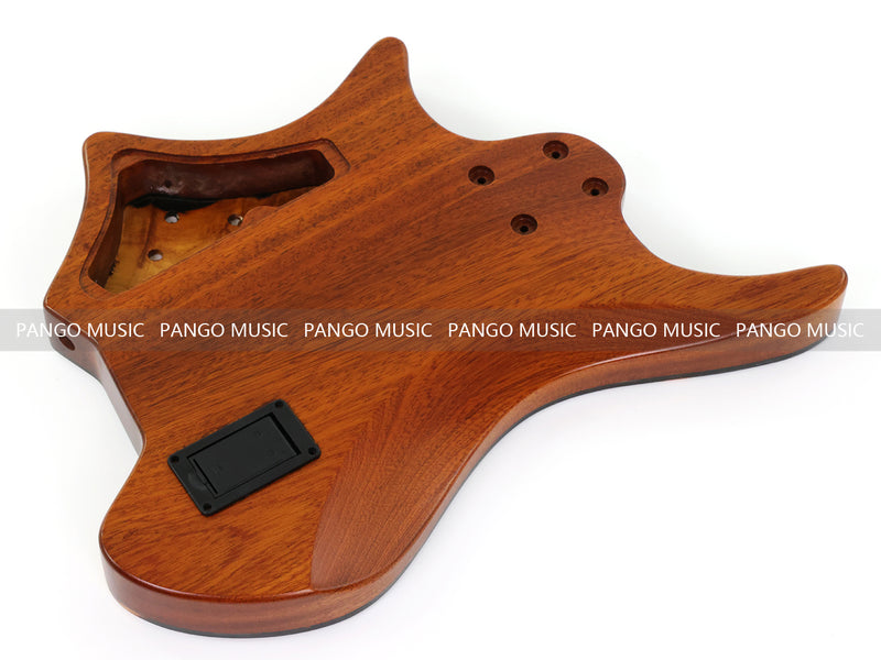One-of-a-Kind Burl Wood Veneer Epoxy Resin 5 String Headless Electric Bass Guitar Body (H5B-015)