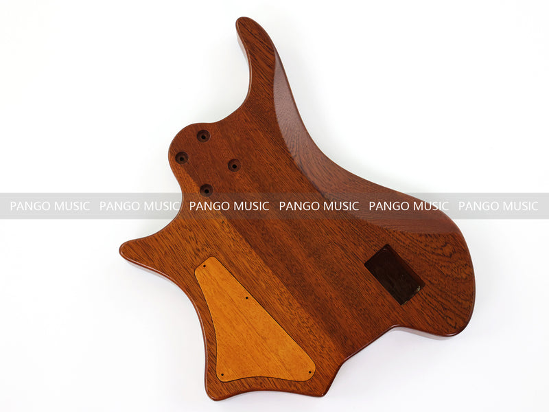One-of-a-Kind Burl Wood Veneer Epoxy Resin 5 String Headless Electric Bass Guitar Body (H5B-016)