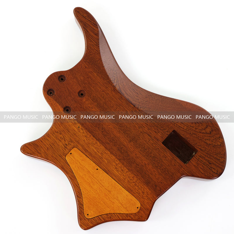 One-of-a-Kind Burl Wood Veneer Epoxy Resin 5 String Headless Electric Bass Guitar Body (H5B-016)