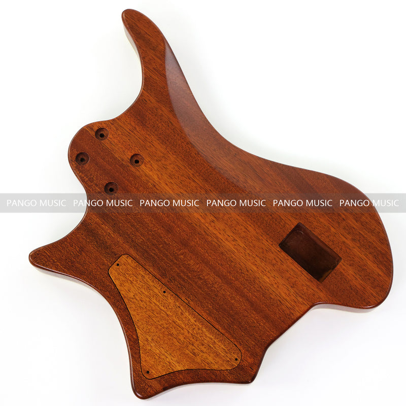 One-of-a-Kind Burl Wood Veneer Epoxy Resin 5 String Headless Electric Bass Guitar Body (H5B-017)