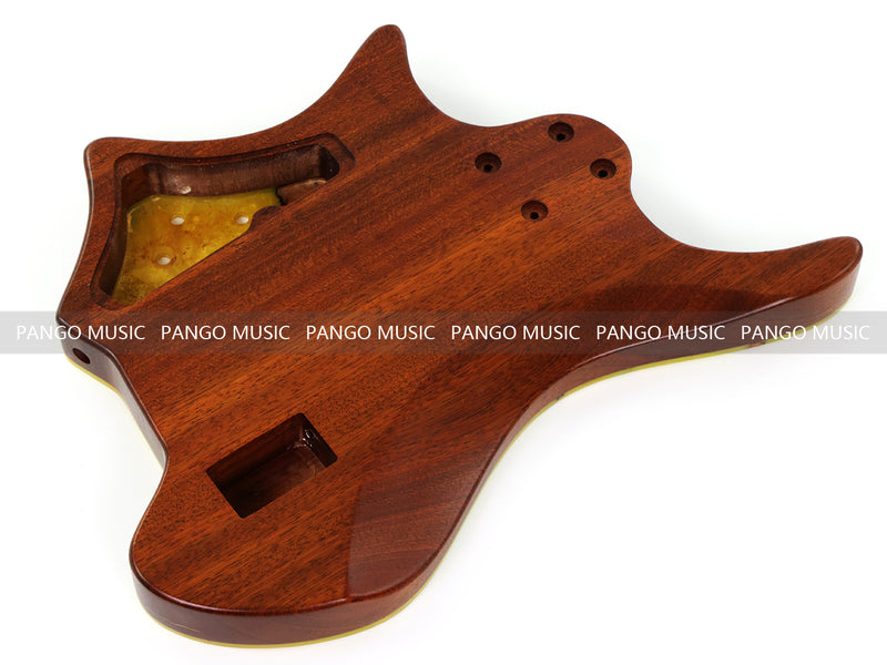One-of-a-Kind Burl Wood Veneer Epoxy Resin 5 String Headless Electric Bass Guitar Body (H5B-017)