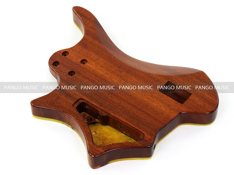 One-of-a-Kind Burl Wood Veneer Epoxy Resin 5 String Headless Electric Bass Guitar Body (H5B-017)