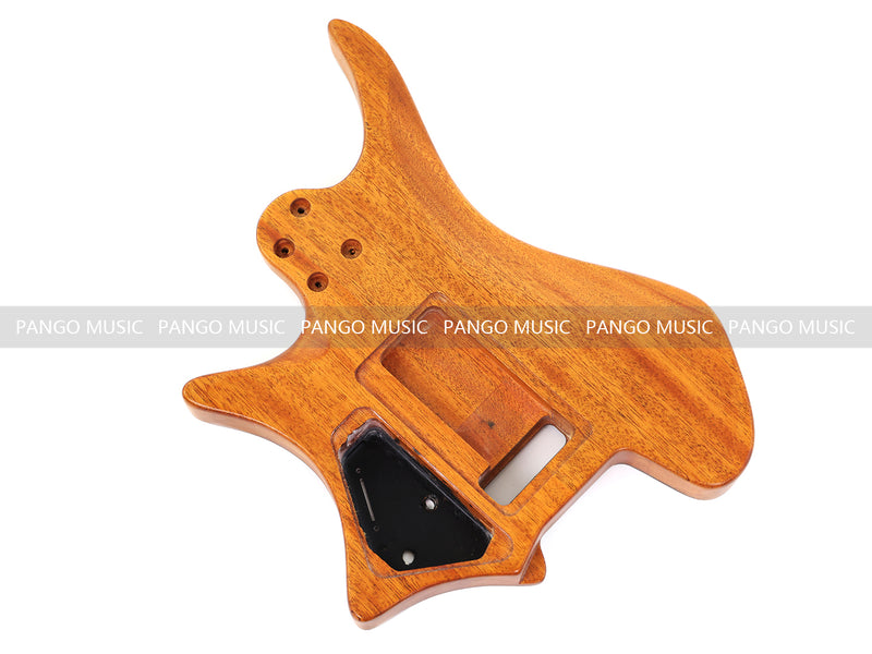 One-of-a-Kind Burl Wood Veneer Epoxy Resin Headless Electric Guitar Body (HBE-001)