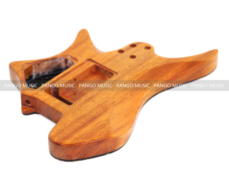 One-of-a-Kind Burl Wood Veneer Epoxy Resin Headless Electric Guitar Body (HBE-001)