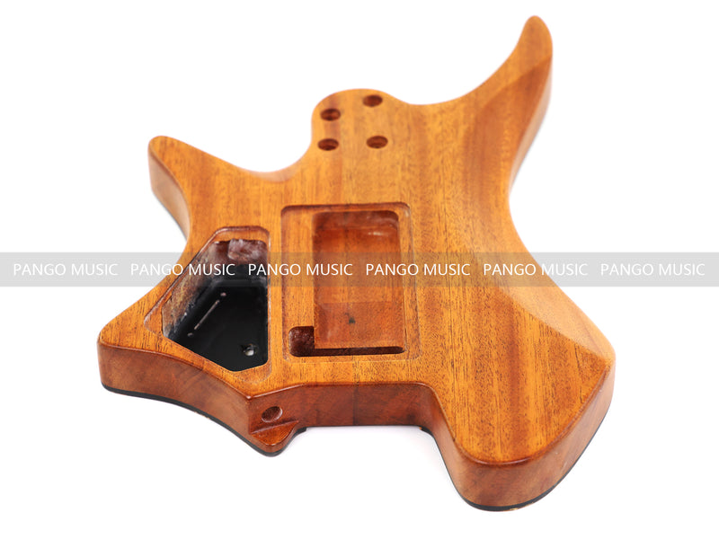 One-of-a-Kind Burl Wood Veneer Epoxy Resin Headless Electric Guitar Body (HBE-001)