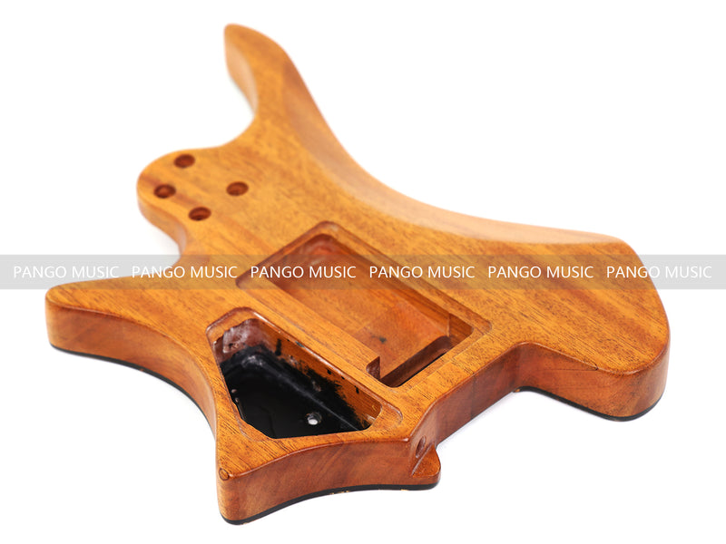 One-of-a-Kind Burl Wood Veneer Epoxy Resin Headless Electric Guitar Body (HBE-001)