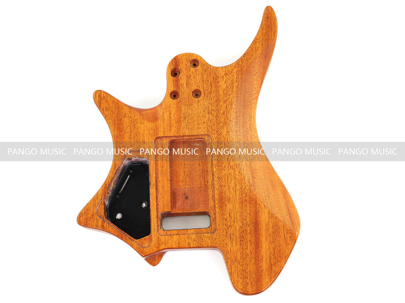 One-of-a-Kind Burl Wood Veneer Epoxy Resin Headless Electric Guitar Body (HBE-001)