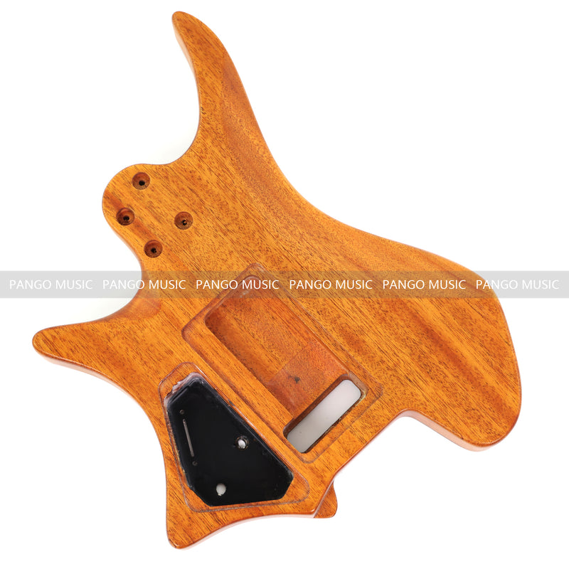 One-of-a-Kind Burl Wood Veneer Epoxy Resin Headless Electric Guitar Body (HBE-001)