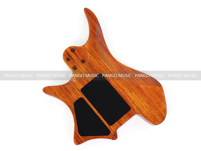 One-of-a-Kind Burl Wood Veneer Epoxy Resin Headless Electric Guitar Body (HBE-002)
